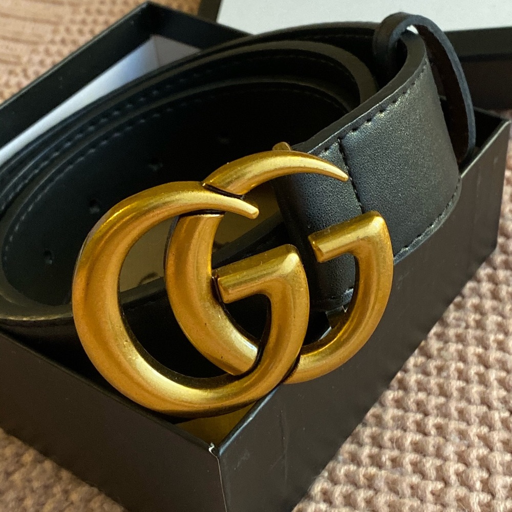 Authentic Black Gucci Marmont belt 32/34